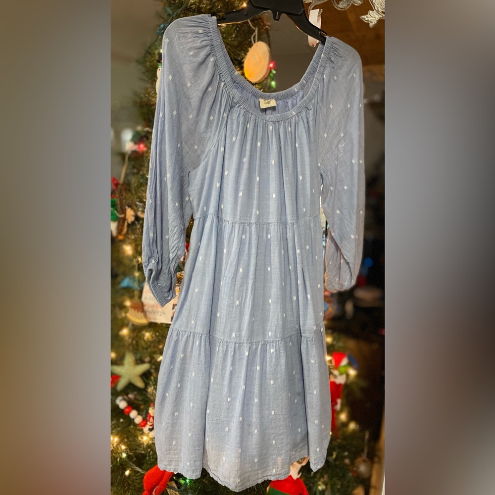 Matilda Jane Good Hart Chambray All Day Tiered Dress, size Large